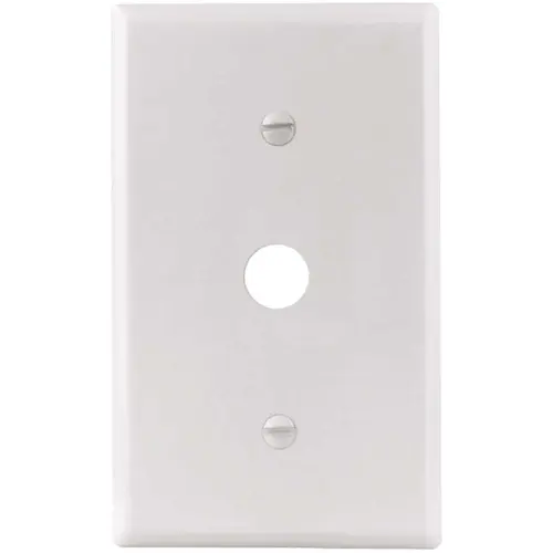 White Smooth 1-Gang Coaxial Standard Metal Wall Plate - pack of 25