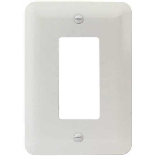 White Smooth 1-Gang Rocker Maxi Metal Wall Plate - pack of 25