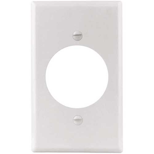 White Smooth 1.406 in. 1-Gang Single Receptacle Standard Metal Wall Plate - pack of 25