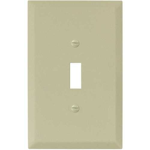 Ivory Textured 1-Gang Toggle Jumbo Metal Wall Plate - pack of 20