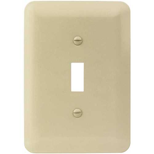 Ivory Smooth 1-Gang Toggle Maxi Metal Wall Plate - pack of 25