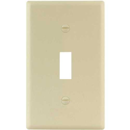 Ivory Smooth 1-Gang Toggle Standard Metal Wall Plate - pack of 25