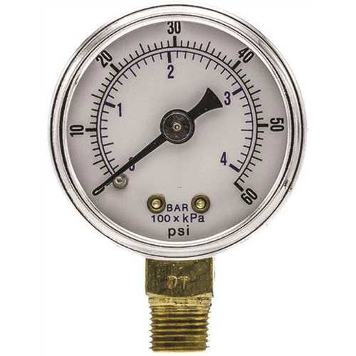 100 Series 2 in. Dial 1/4 NPT Lower Mount 60 psi Utility Accessory