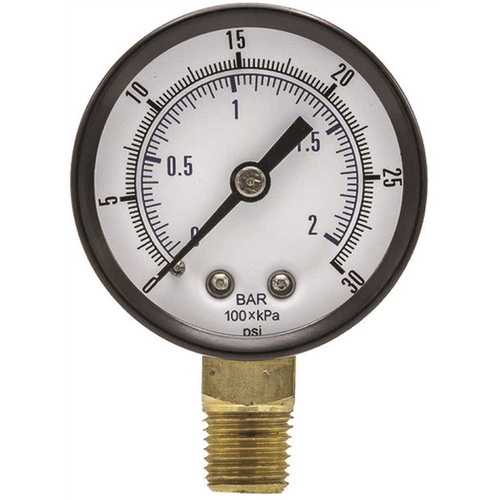 ENGINEERED SPECIALTY PRODUCTS SE-101D-204C 100 Series 2 in. Dial 1/4 NPT Lower Mount 30 psi Utility Accessory