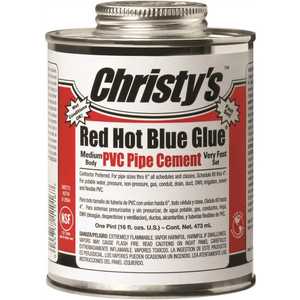Christy's RH.RHBV.PT12 16 oz. PVC Red Hot Blue Glue Cement