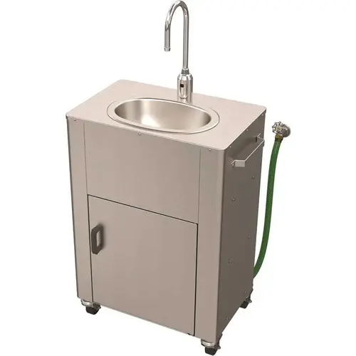 Deluxe Portable Hand-Wash Station, Hose In, Tank Out, Single Handle Gooseneck