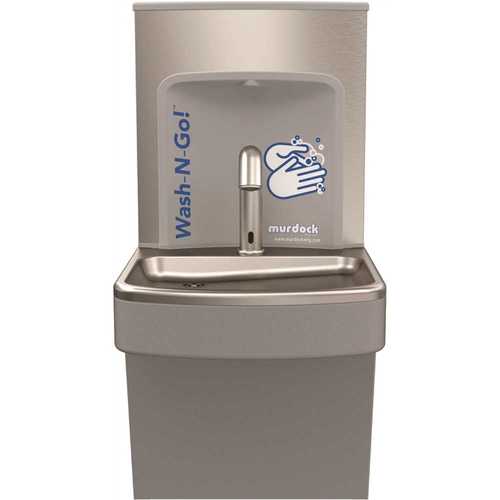Wash-N-Go! A171400W 15 in. Stainless Steel 1-Compartment Commercial Wall Mounted ADA Hand Wash Station, Sensor J-Spout, S/S Basin