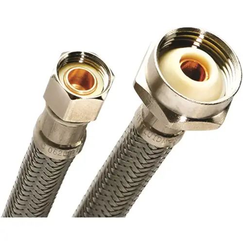 3/8 in. Comp x 7/8 in. Ballcock x 12 in. L Pro Series Braised Stainless Steel Metal Nut Toilet Connector