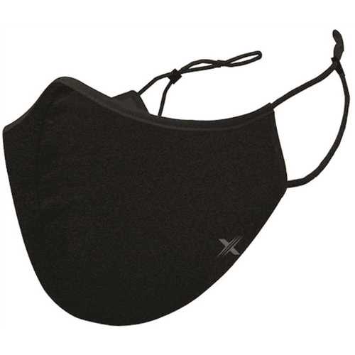 TAGCO USA, INC EF-Mask-BLA-10pk Black Reusable & Washable Two Layer Face Mask - pack of 10