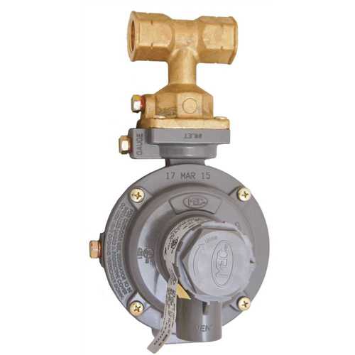 Excela-Flo MEGR-1232T-HBF MEC Excela-Flo Integral 2-Stage Tee Inlet Domestic Regulator, Compact, F. Pol Tee x 1/2 in. FNPT