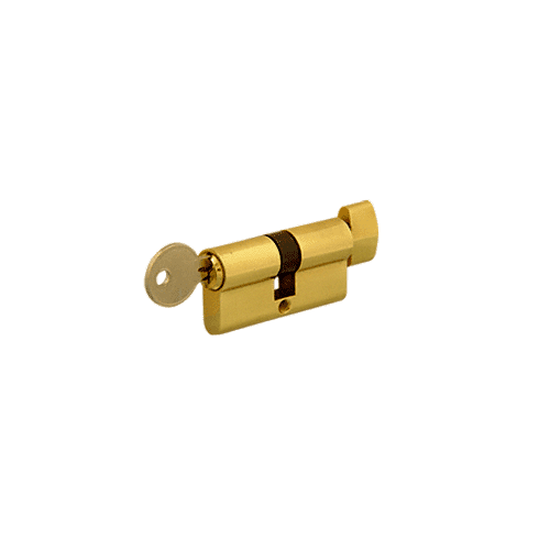 CRL EC3BR Polished Brass Keyed Cylinder Lock with Thumbturn
