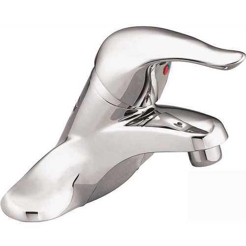 Chateau 4 in. Centerset Single Handle Low-Arc Bathroom Faucet, Red/Blue Under Spout in Chrome (No Drain Assembly)