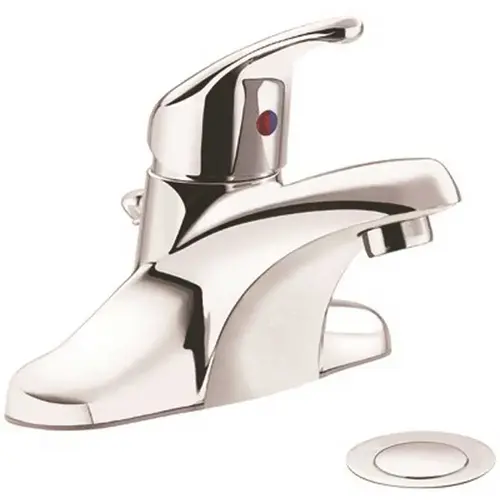 Cornerstone 4 in Centerset Single-Handle Bathroom Faucet with Drain Assembly in Chrome