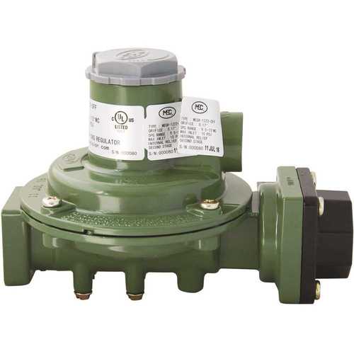 MEC Compact High Capacity Second Stage Regulator, 1/2 in. FNPT Inlet x 3/4 in. FNPT Outlet, 800,000 BTU/H