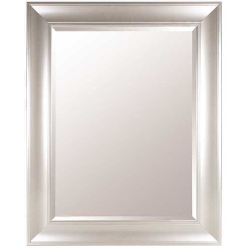 48 in. x 38 in. Silver Framed Beveled Mirror