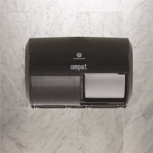 GEORGIA-PACIFIC 56784A Compact Black Side-By-Side Double Roll Toilet Paper Dispenser