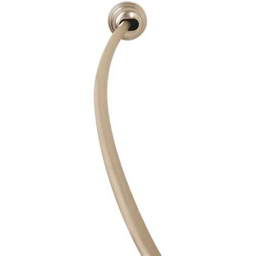 NeverRust 50 in. to 72 in. Aluminum Tension Curved Shower Rod in Brushed Nickel