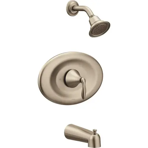 Eva 1-Handle Posi-Temp Tub and Shower Trim Kit in Brushed Nickel (Valve sold separately)