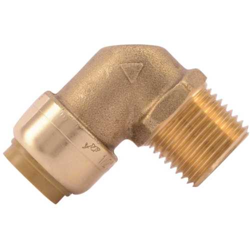 1/2 in. Brass 90-Degree Push-to-Connect x MNPT Elbow