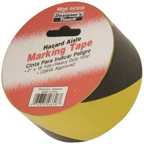 Designer's Touch 461618 HAZARD TAPE 2 IN. X 18 YD. BLACK AND YELLOW
