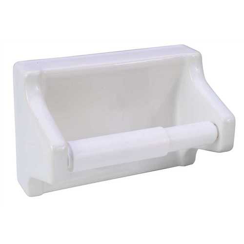 Proplus 177201 Ceramic Toilet Tissue Holder, Grout-In