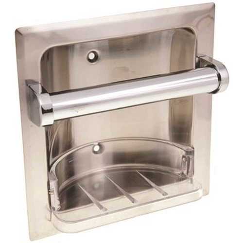 Proplus 555945 9 in. Recessed Soap Dish in Chrome