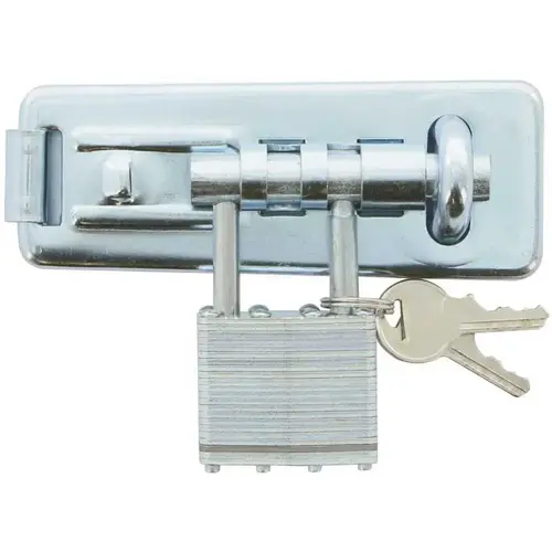 1-3/4 in. Padlock with 4-1/2 in. Safety Hasp Steel