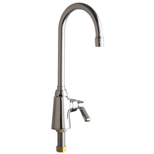 Single Hole 1-Handle High Arc Bathroom Faucet in Chrome with 5-1/4 in. Rigid/Swing Gooseneck Spout