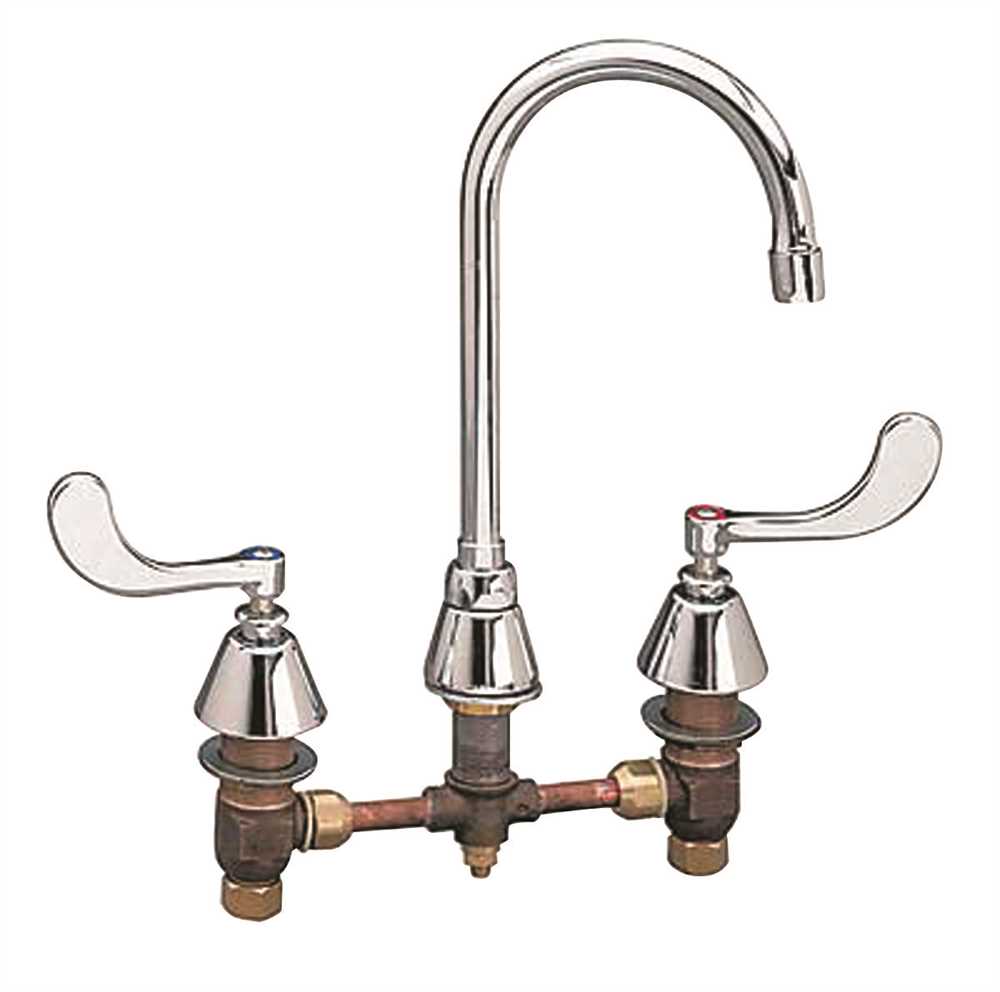 Chicago Faucets 786-E3ABCP 8 in. Widespread 2-Handle High-Arc Bathroom Faucet in Chrome with 5-1/4 in. Rigid/Swing Gooseneck Spout