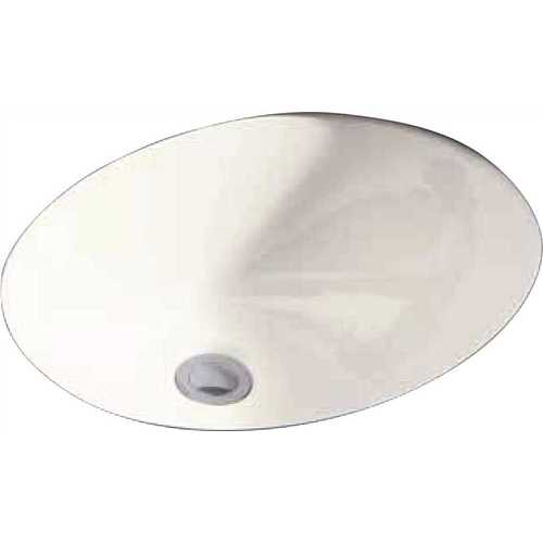 19 in. x 16 in. Under-Mount Steel Bathroom Sink Oval in White