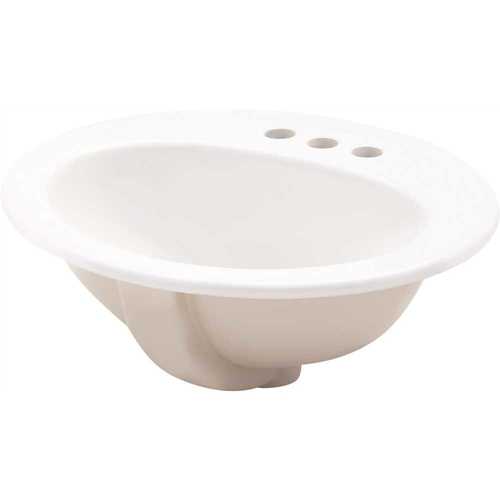 Kohler K-2196-4-0 Pennington Drop-In Vitreous China Bathroom Sink with Overflow Drain in White