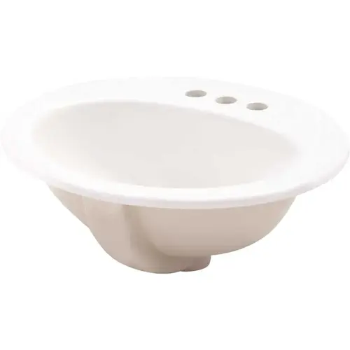Pennington Drop-In Vitreous China Bathroom Sink with Overflow Drain in White