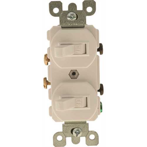 120/277-Volt 15 Amp 1-Pole Duplex Style Commercial Grade AC Combination Toggle Switch, White