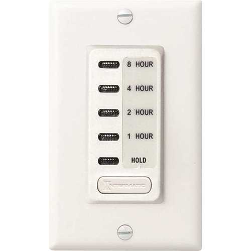 Intermatic EI220W EI200 Series 15 Amp 8-Hour Indoor In-Wall Electronic Countdown Timer with Preset Times in White