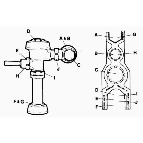 SLOAN VALVE COMPANY 0301255 A50 SLOAN WRENCH