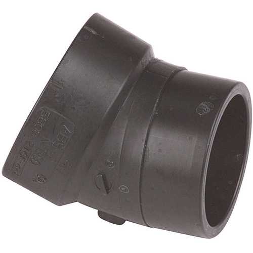 2 in. ABS DWV 22-1/2-Degree Spigot x Hub Elbow