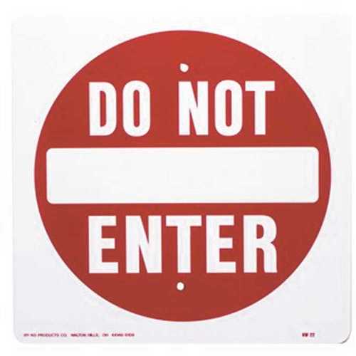 HY-KO PRODUCTS HW-22 12 in. x 12 in. Aluminum Do Not Enter Street Sign