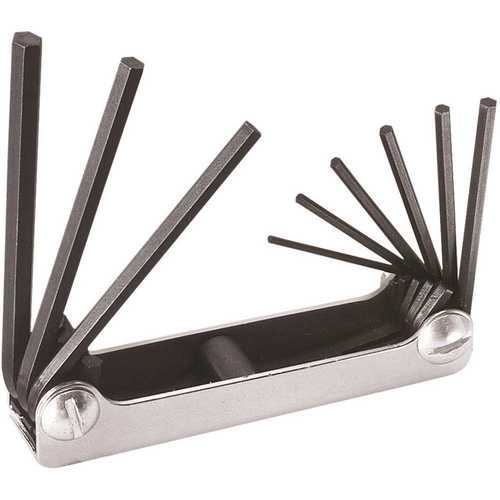 Klein Tools 70591 9-Key Folding Hex-Key Set Inch Sizes