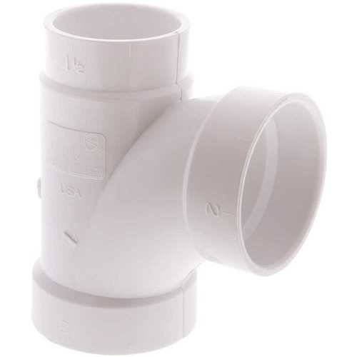 COPY 0 2 in. x 1-1/2 in. x 2 in. PVC All Hub Sanitary Reducing Tee