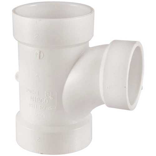 COPY 0 3 in. x 3 in. x 2 in. PVC DWV All Hub Sanitary Tee Fitting