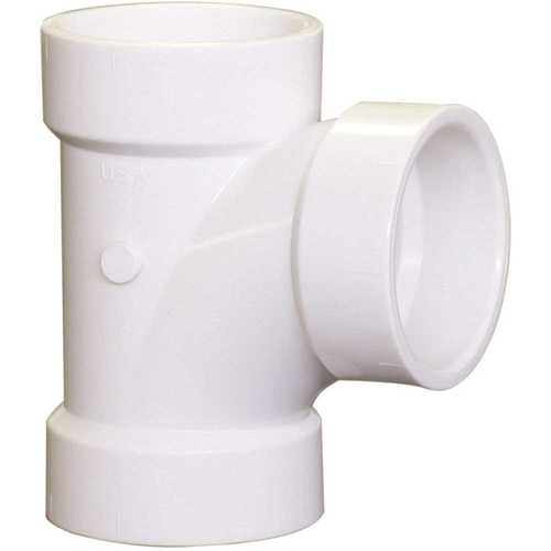 COPY 0 4 in. PVC DWV All Hub Sanitary Tee Fitting