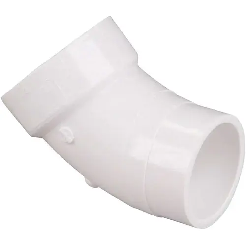 COPY 0 4 in. PVC DWV 45-Degree Spigot x Hub Street Elbow Fitting