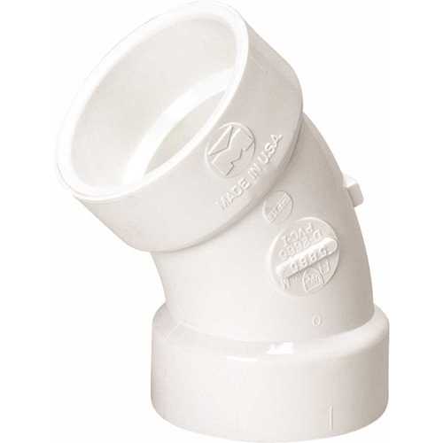 COPY 0 1-1/2 in. PVC DWV 45-Degree Hub x Hub Elbow Fitting