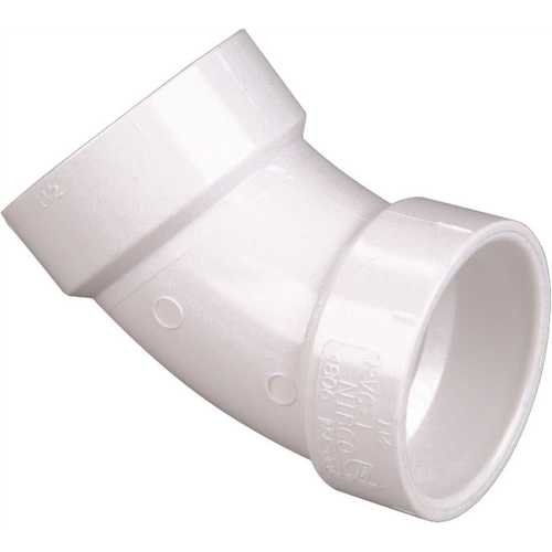 6 in. PVC DWV 45-Degree Hub x Hub Elbow Fitting