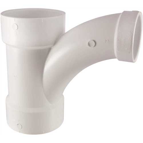 COPY 0 4 in. x 4 in. x 2 in. PVC DWV All Hub Long-Radius Tee