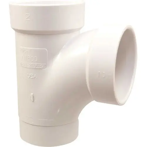 NIBCO I481123 3 in. DWV PVC Spigot x Hub x Hub Sanitary Street Tee