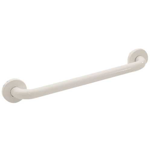 Premium 30 in. x 1.25 in. Polyester Painted Stainless Steel Grab Bar in White (33 in. Overall Length)