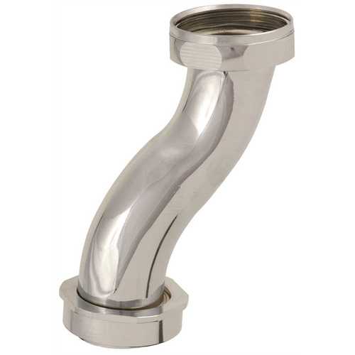BRASS LOWER TAILPIECE SUB-ASSEMBLY FOR BEDPAN CLEANSER, CHROME-PLATED, 17 GAUGE, 1-7/8 IN