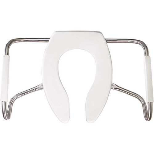 Medic-Aid STA-TITE Elongated Open Front Toilet Seat in White
