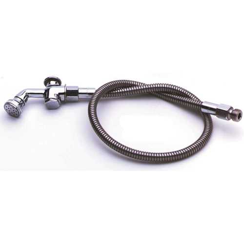 T & S BRASS & BRONZE WORKS B-0101 Commercial 36 in. Stainless Steel Hose with Rosespray Outlet